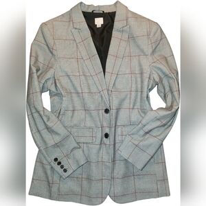 A New Day Red & Black Houndstooth Plaid Blazer size L